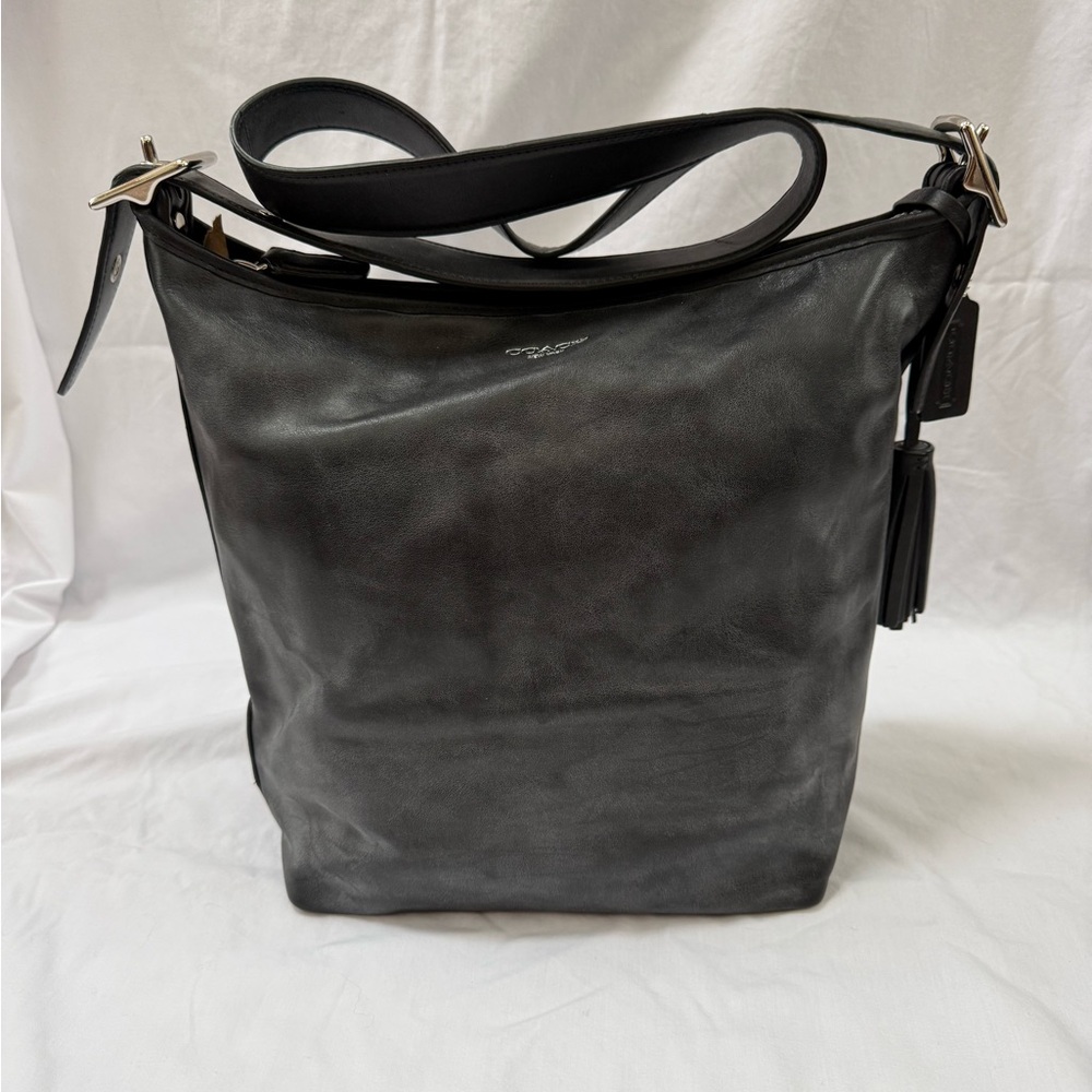 Coach RARE Ash Black Legacy Leather Duffle Bag 19889